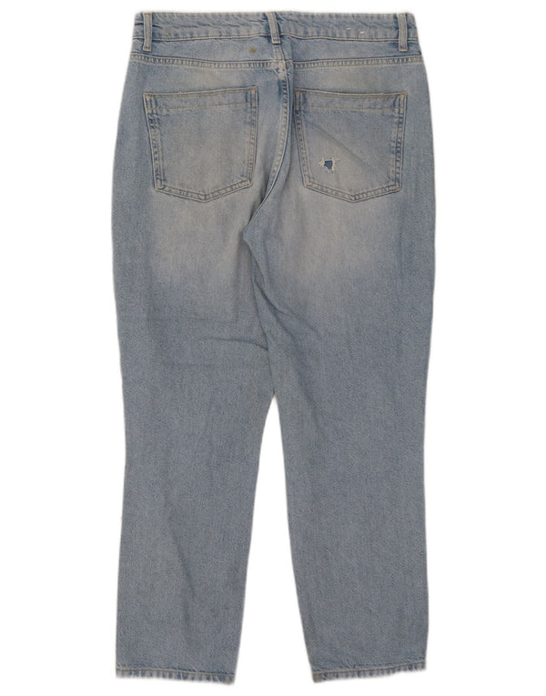 Reiss Kvinders Distressed Cropped Jeans W29 L26 Blå Bomuld