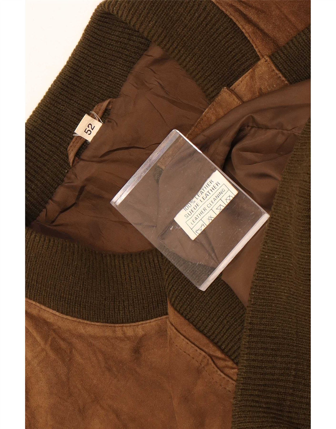 Vintage herre bomber ruskindsjakke IT 52 XL brunt læder