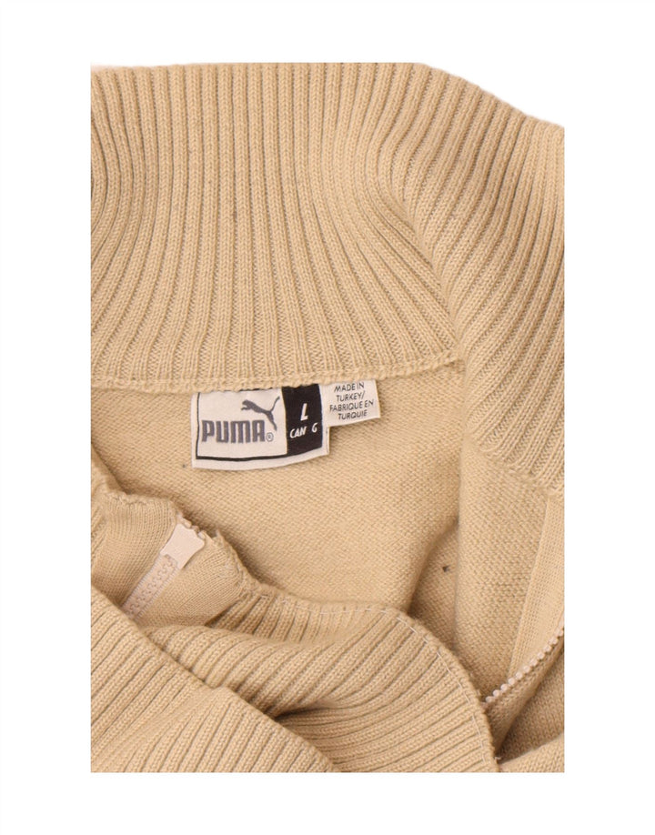 Puma Cardigan Sweater til mænd Stor Beige Colourblock