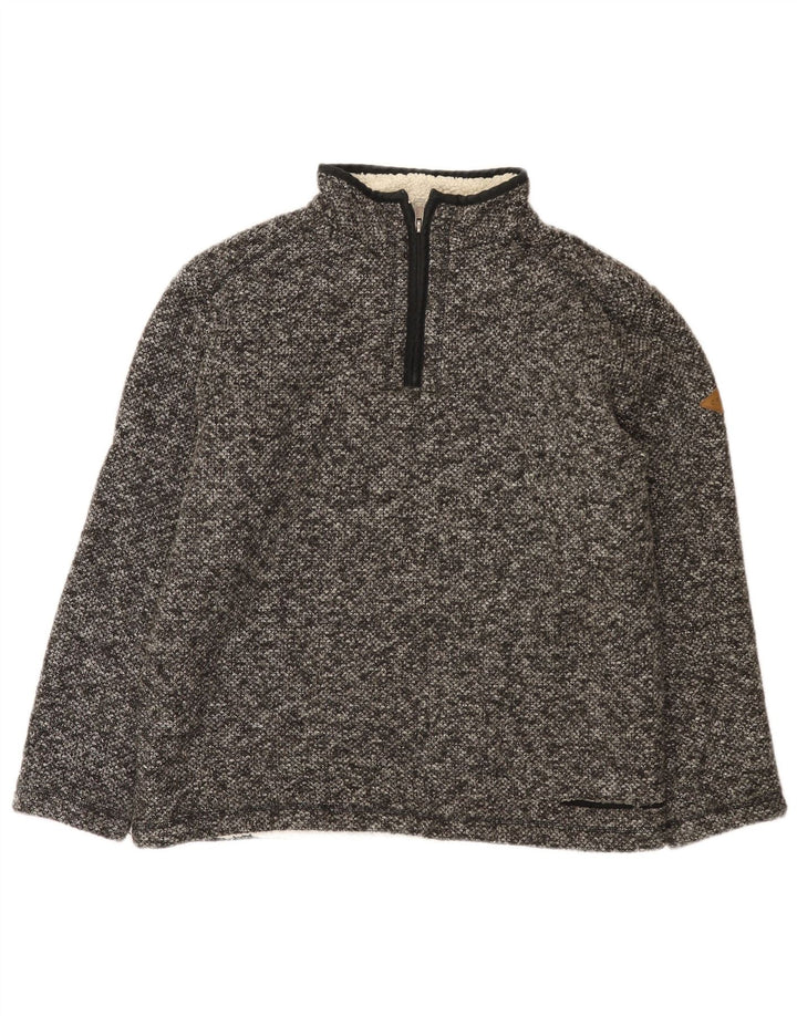 Orvis Sweatshirt med lynlås til kvinder UK 14 Medium Grey Flecked Polyester