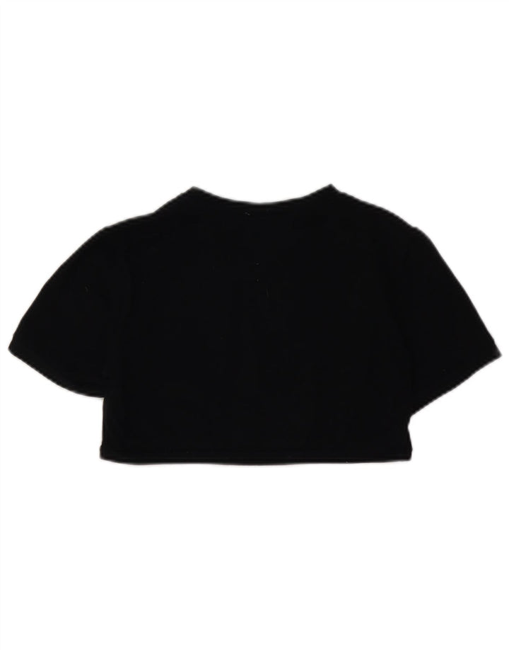 LAURA BIAGIOTTI Girls Crop Graphic T-Shirt Top 4-5 Years Black Cotton Vintage Laura Biagiotti and Second-Hand Laura Biagiotti from Messina Hembry 
