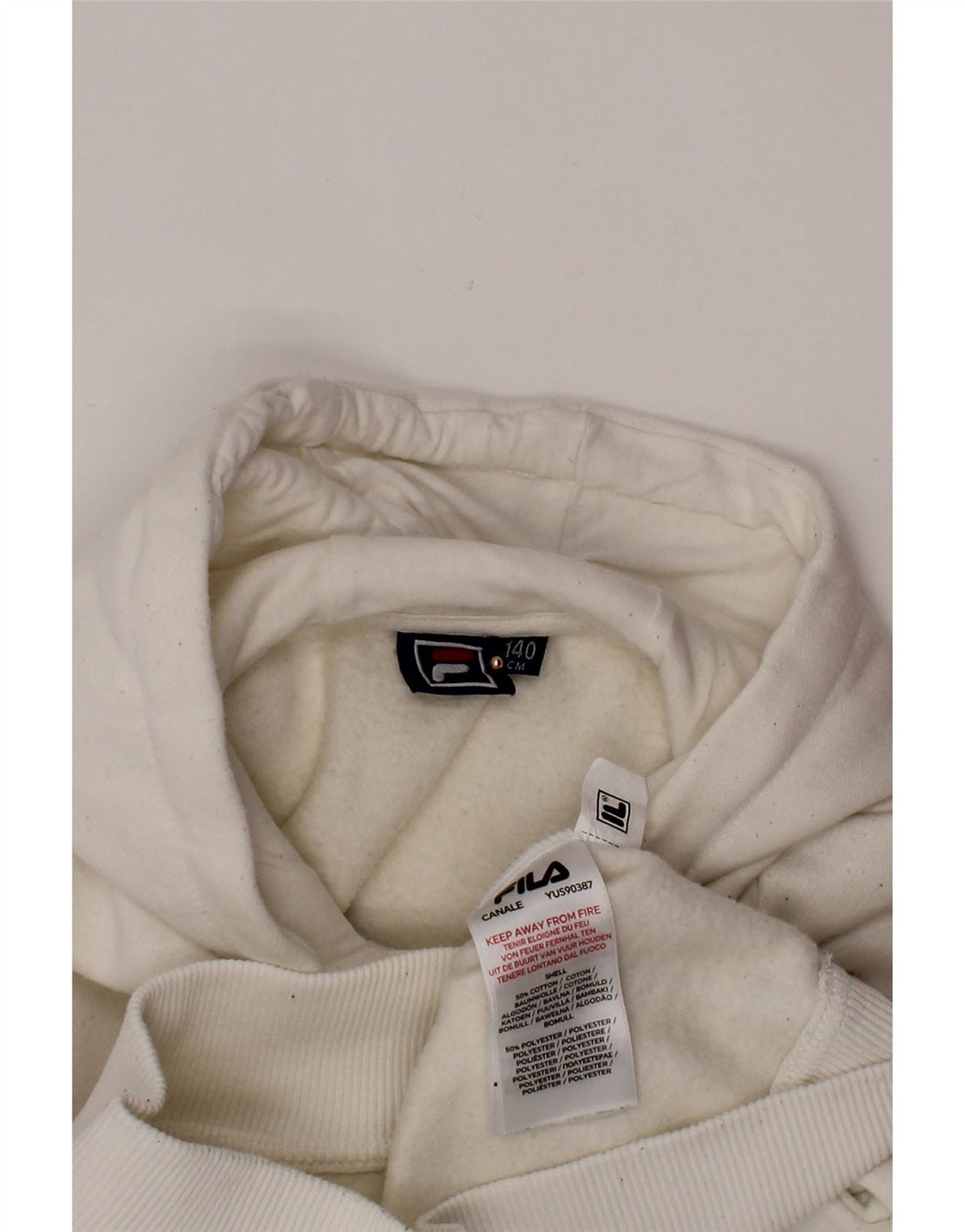FILA hættetrøje til drenge 9-10 år Hvid bomuld