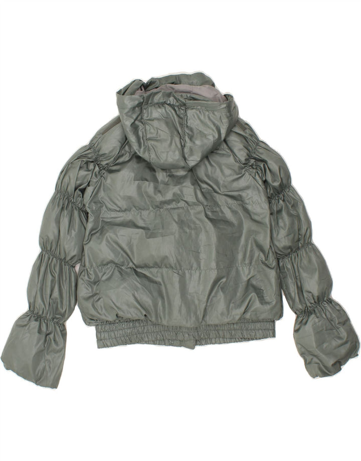 GEOX Girls Hooded Padded Jacket 11-12 Years Grey Polyester Vintage Geox and Second-Hand Geox from Messina Hembry 