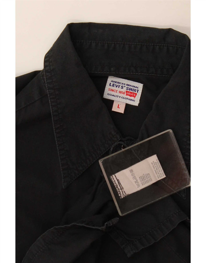 Levi's herreskjorte stor sort bomuld