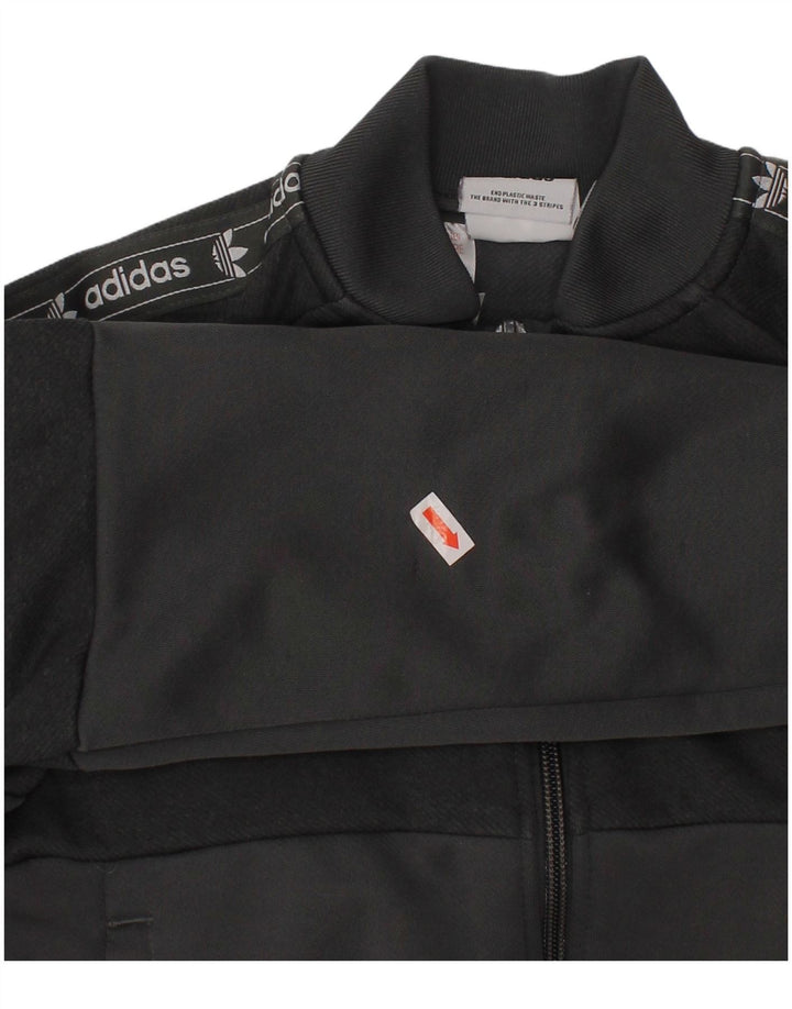 ADIDAS drenge grafisk træningsdragt topjakke 6-7 år grå polyester