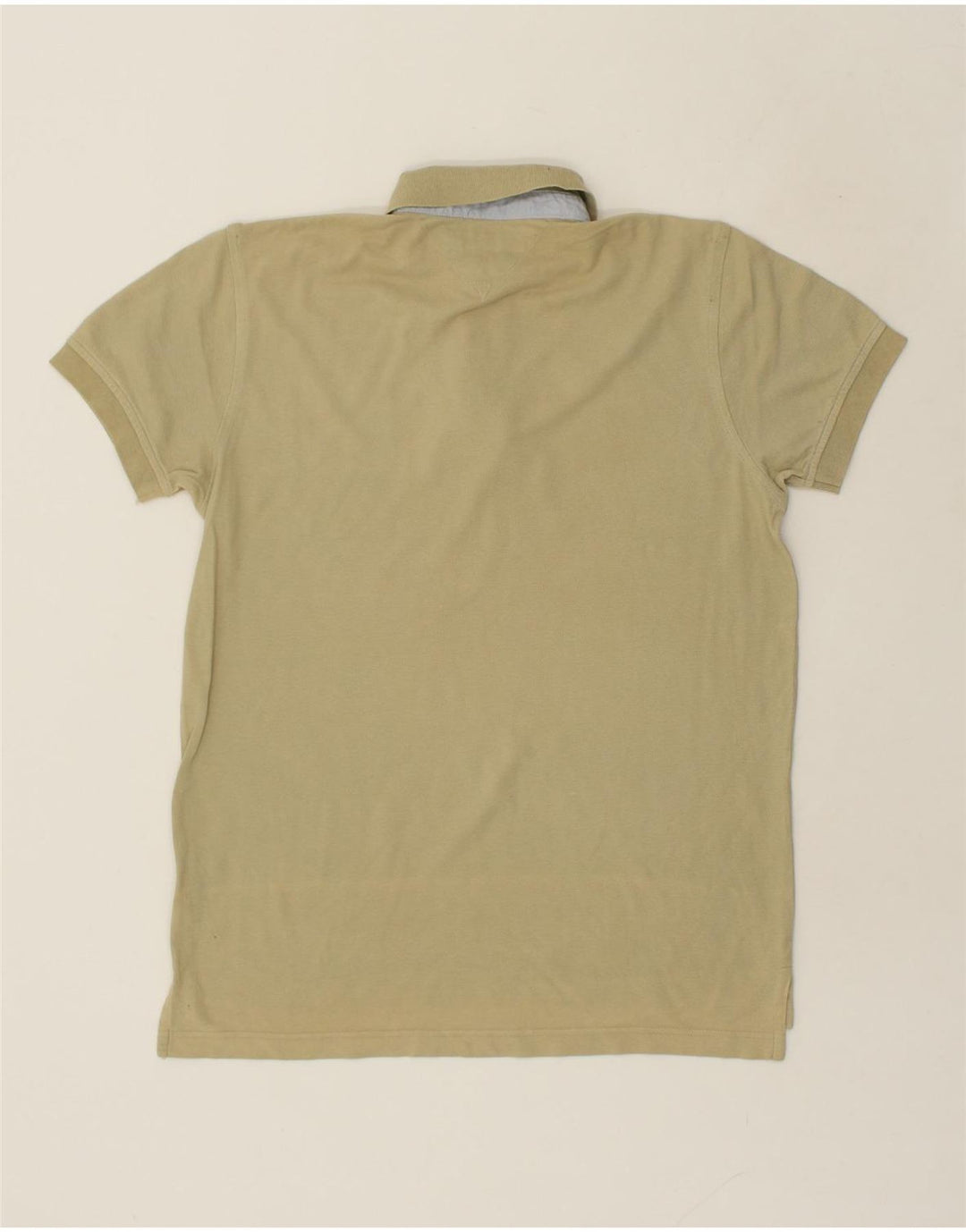 TOMMY HILFIGER Mens Polo Shirt Small Beige Cotton Vintage Tommy Hilfiger and Second-Hand Tommy Hilfiger from Messina Hembry 