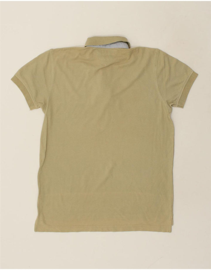 TOMMY HILFIGER Mens Polo Shirt Small Beige Cotton Vintage Tommy Hilfiger and Second-Hand Tommy Hilfiger from Messina Hembry 