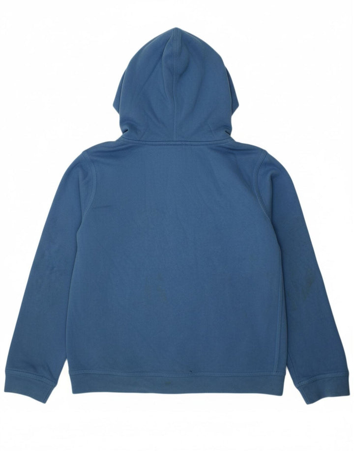 NIKE Boys Hoodie Jumper 10-11 Years Medium Blue Cotton