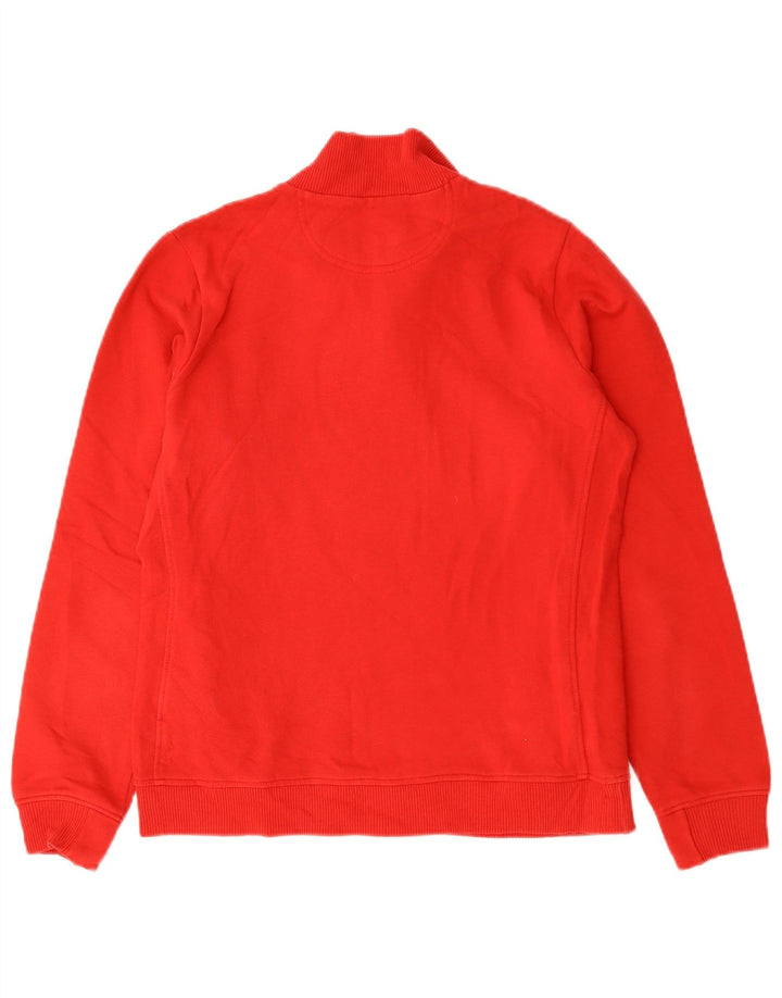 Champion Herre Zip Neck Sweatshirt Jumper Medium Rød Bomuld