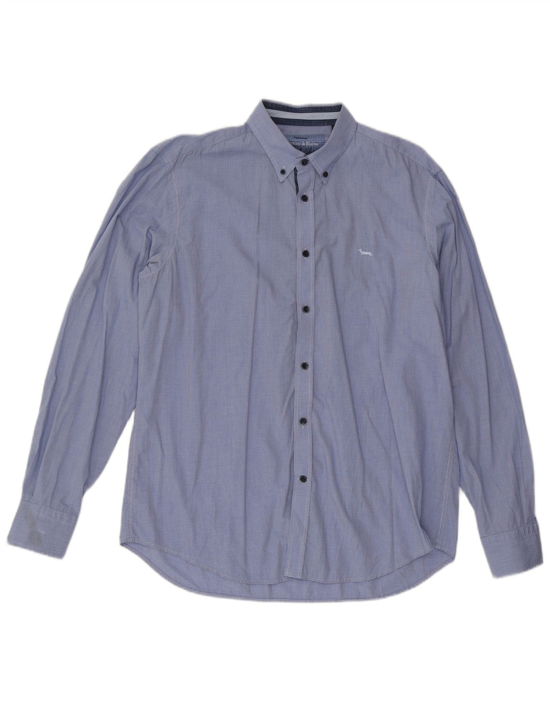 Harmont & Blaine Herre Regular Fit Shirt XL Blå Houndstooth