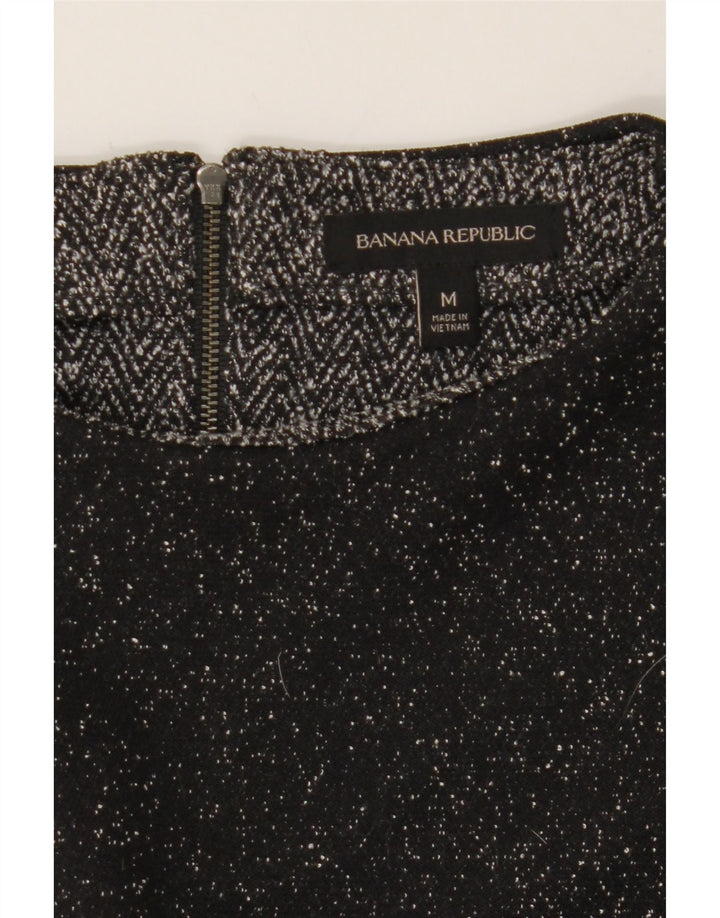 BANANA REPUBLIC Womens Blouse Top UK 14 Medium Black Colourblock Polyester Vintage Banana Republic and Second-Hand Banana Republic from Messina Hembry 