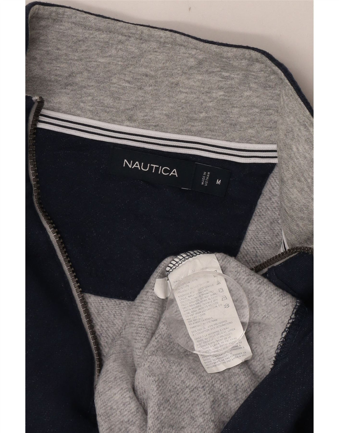 Nautica sweatshirt med lynlås til mænd, medium marineblå bomuld