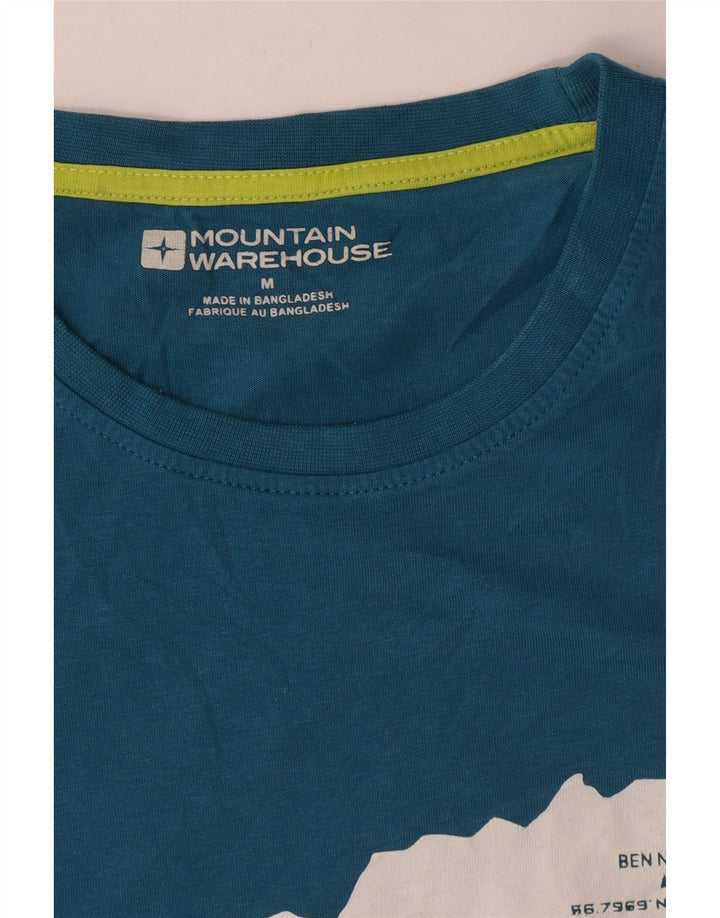 Mountain Warehouse Herre grafisk T-shirt top mellemblå bomuld