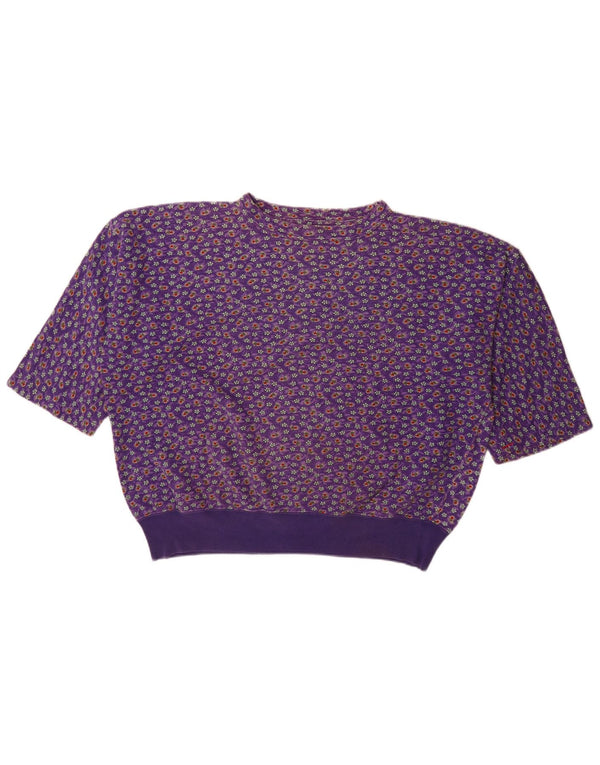 Olmes Carretti dame sweatshirt med 3/4 ærmer UK 18 XL Lilla blomster