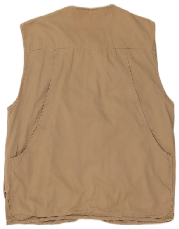 Univers Herre Utility Gilet UK 42 XL Beige Bomuld