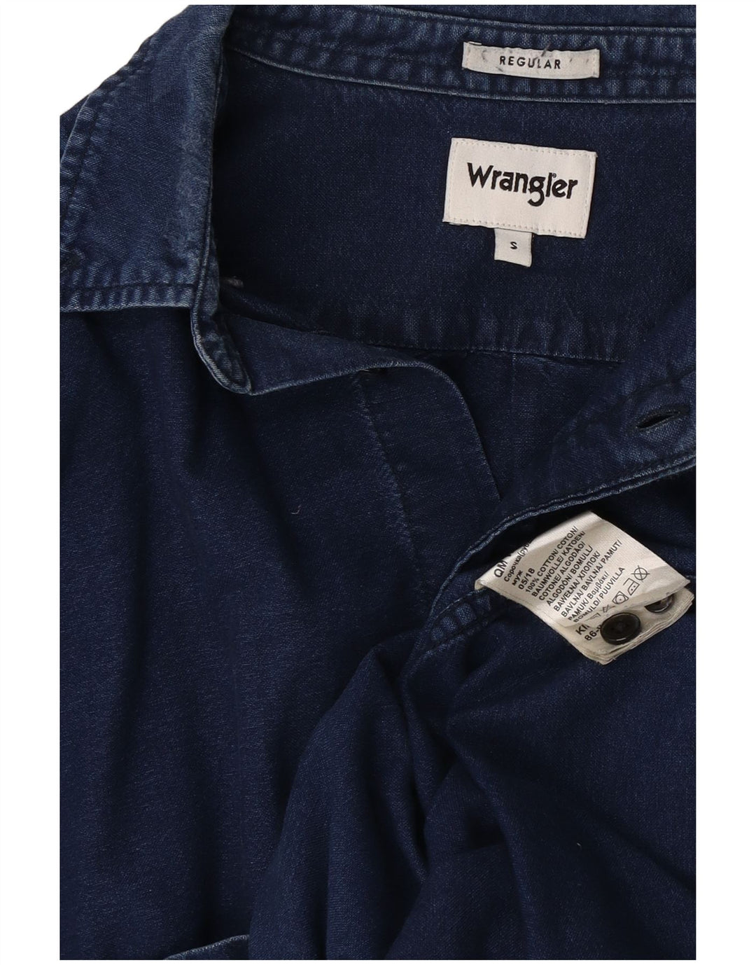 Wrangler Denimskjorte til mænd, lille marineblå bomuld