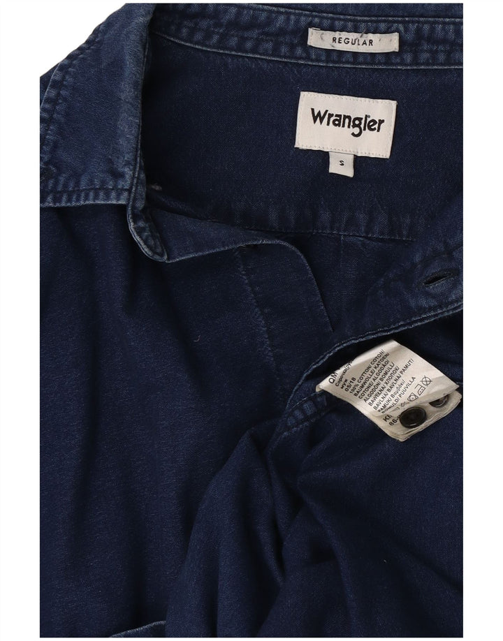Wrangler Denimskjorte til mænd, lille marineblå bomuld