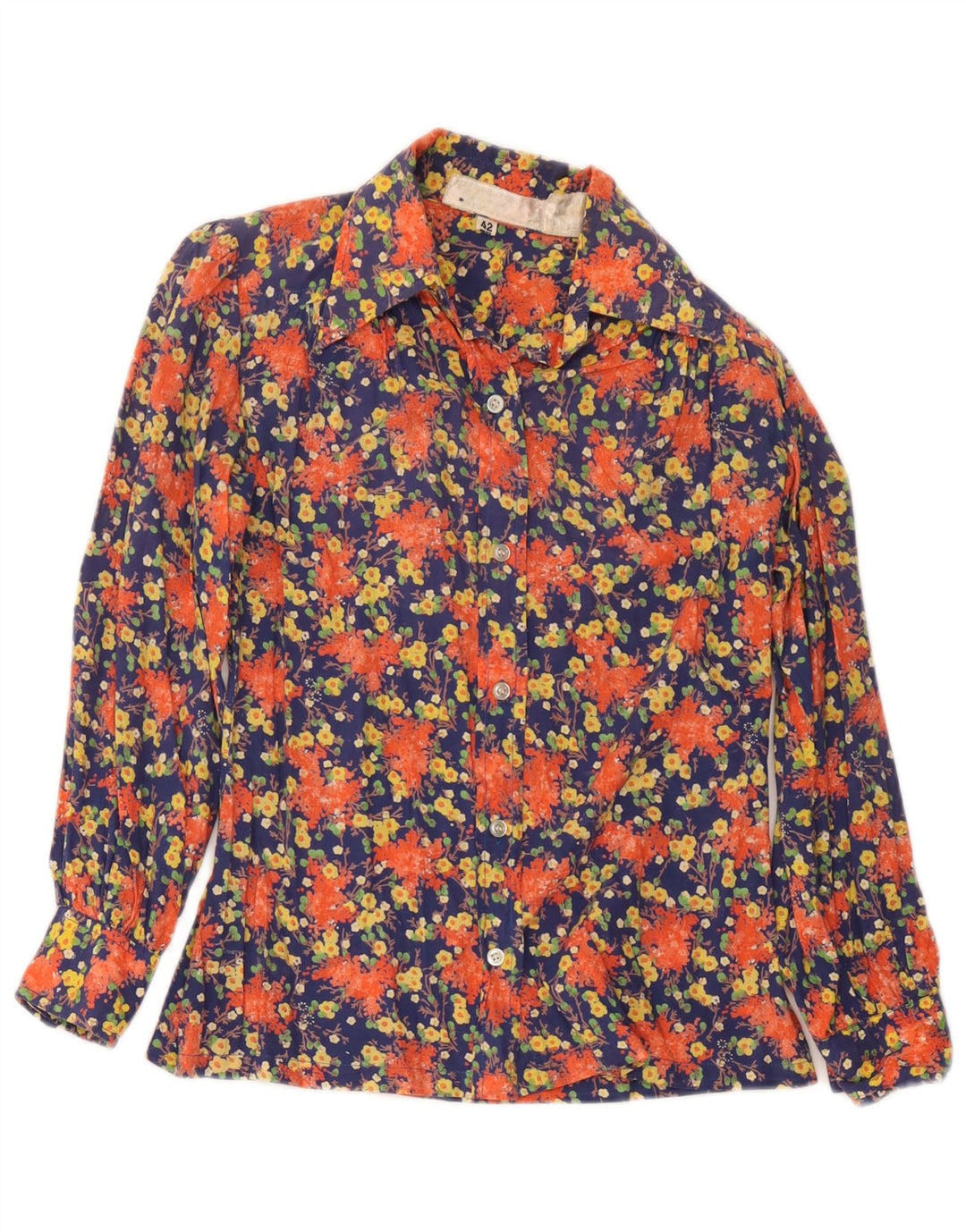 Vintage dameskjorte bluse IT 42 Medium Multicolored Floral