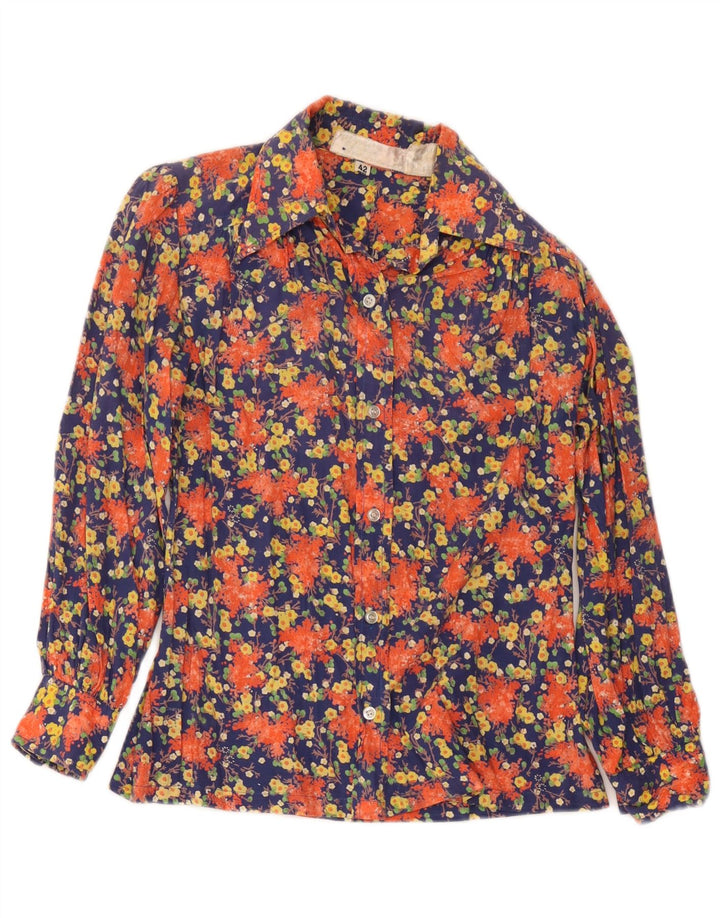 Vintage dameskjorte bluse IT 42 Medium Multicolored Floral
