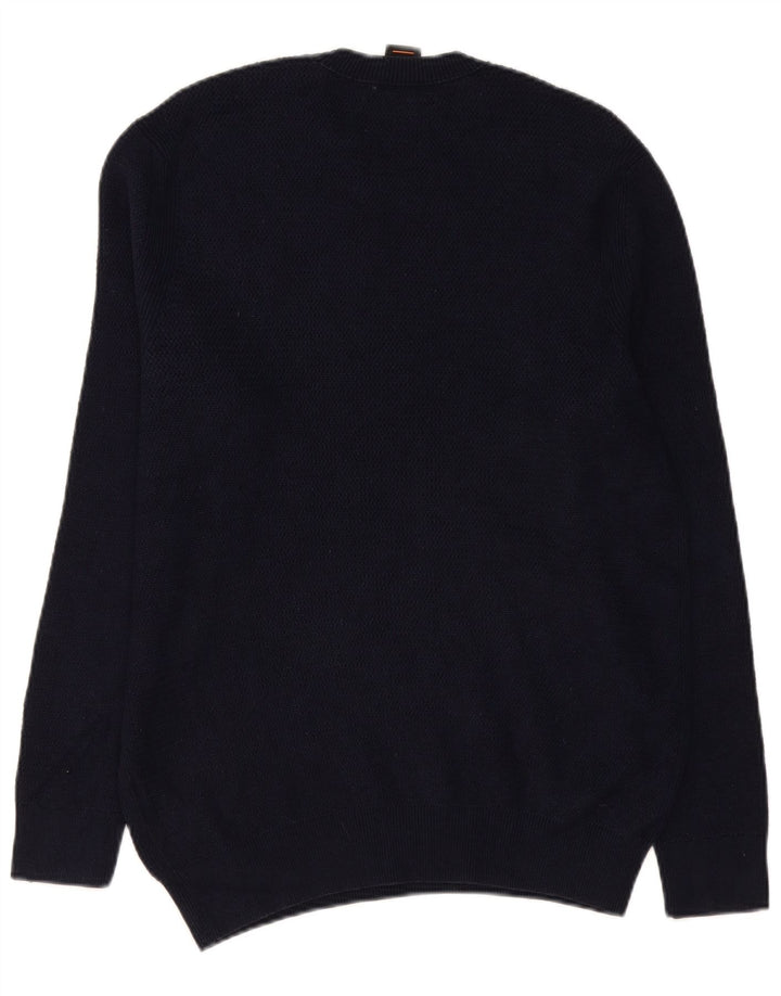 Hugo Boss Herre Crew Neck trøje Sweater Stor marineblå bomuld