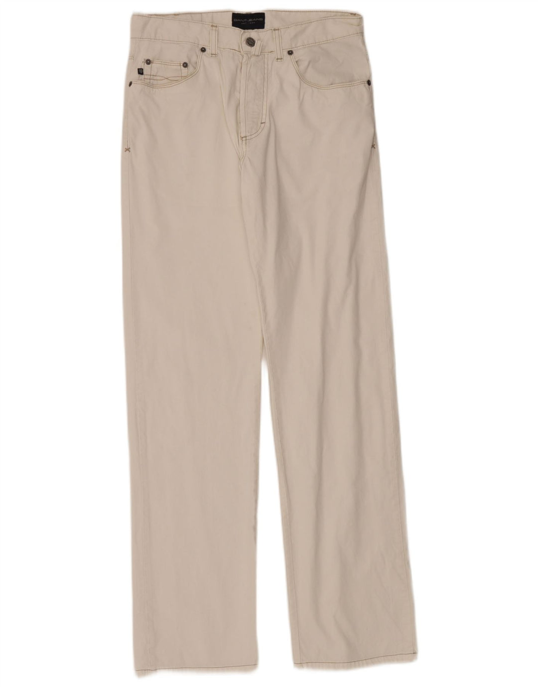 Gant Straight Jeans til mænd W31 L33 Hvid bomuld