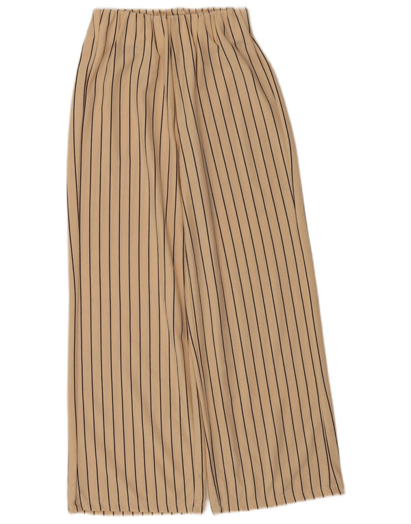 Zara Pigebukser med brede ben 11-12 år W24 L25 Beige stribet polyester