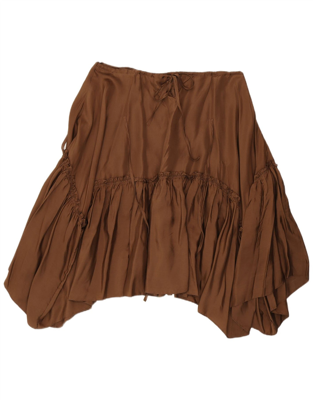 BCBGMAXAZRIA Asymmetrisk nederdel til kvinder Medium W30 brun silke