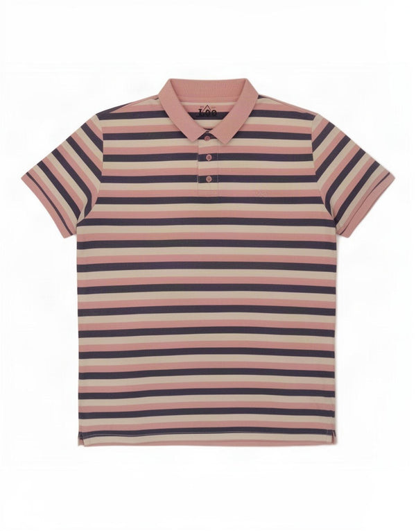 Lee Regular Polo Shirt XL flerfarvet stribet bomuld