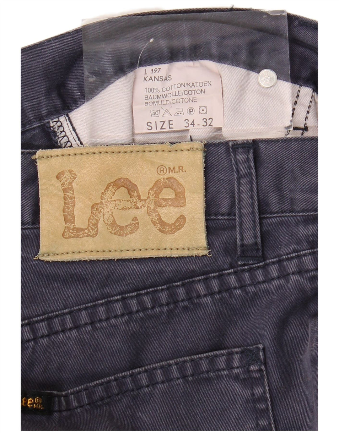 LEE Herre Kansas Tapered Casual Bukser W34 L32 Marineblå Bomuld