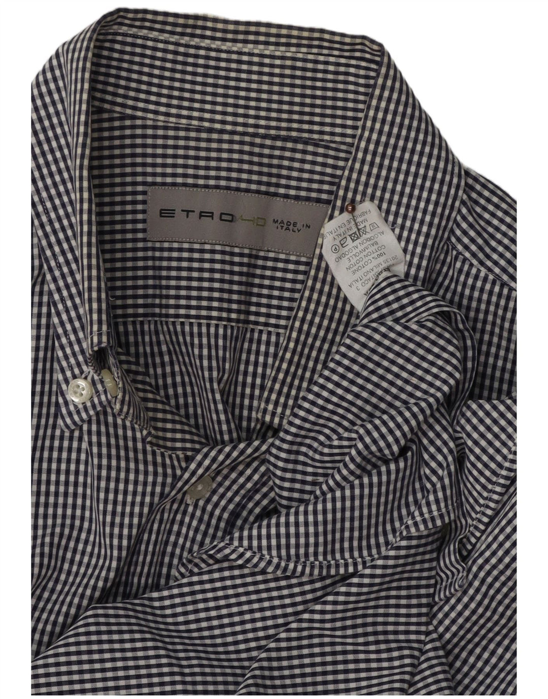 ETRO Herreskjorte Medium Navyblå Gingham Bomuld