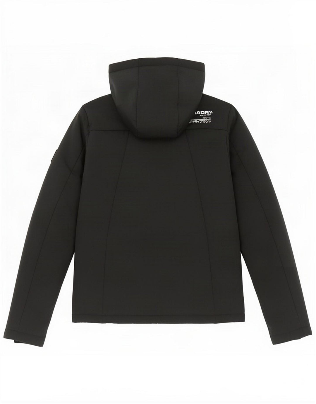 Superdry Dame Hooded Windbreaker Jacket UK 10 Small Black Polyester