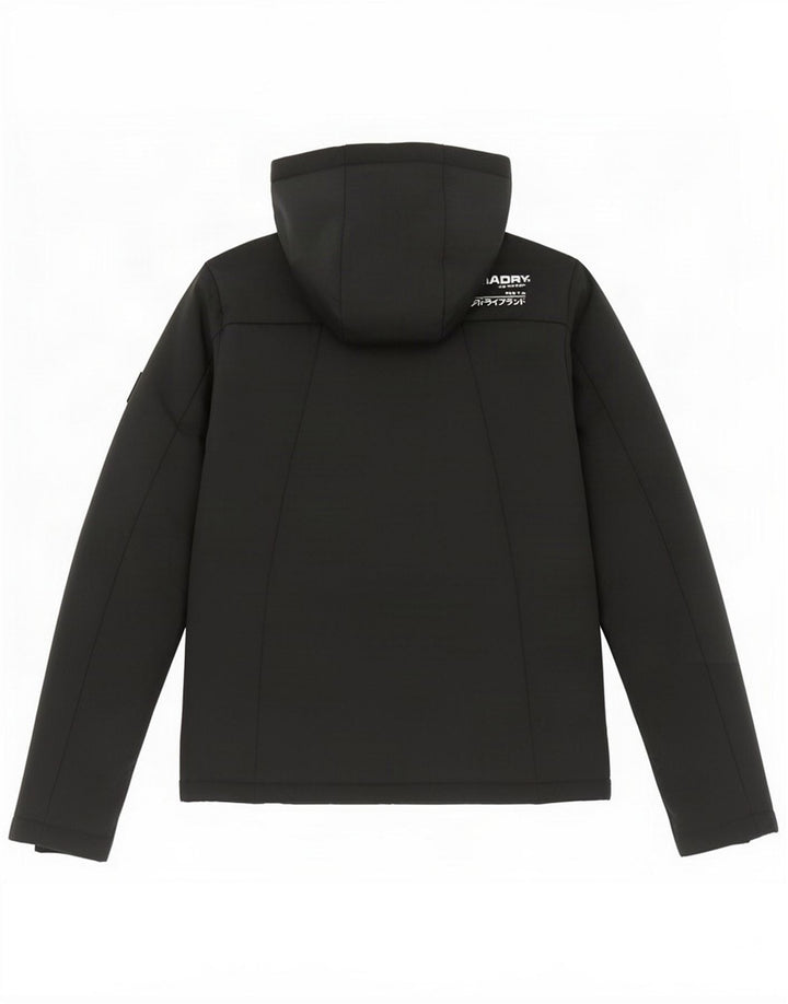 Superdry Dame Hooded Windbreaker Jacket UK 10 Small Black Polyester