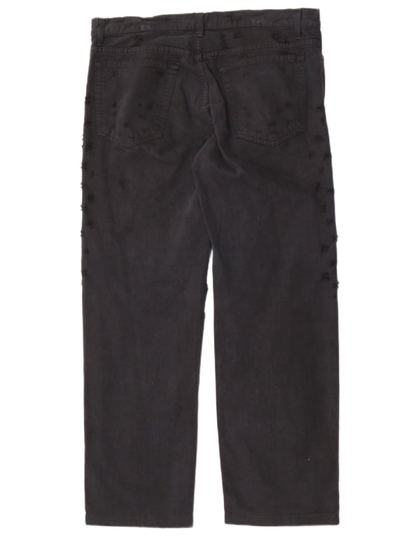 Just Cavalli Herre Distressed Straight Jeans IT 50 Large W36 L30 Sort