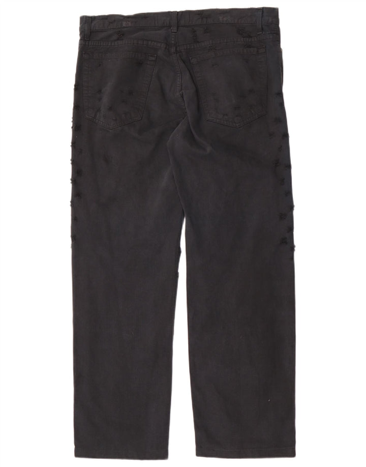 Just Cavalli Herre Distressed Straight Jeans IT 50 Large W36 L30 Sort