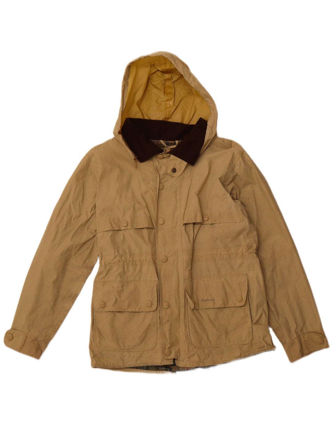 BARBOUR Herre Hooded Utility Jacket UK 36 Small Beige Bomuld