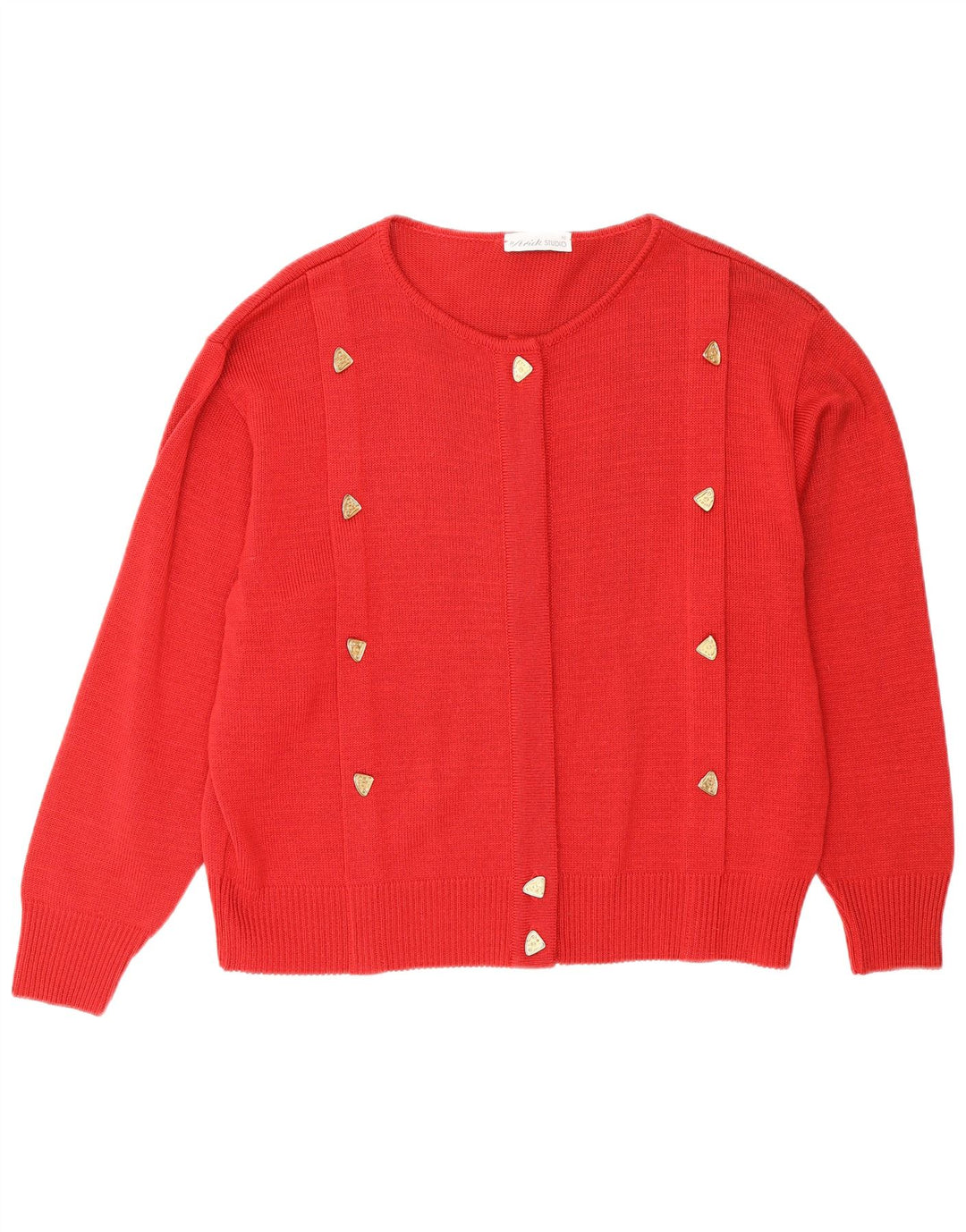 Vintage oversize cardigan sweater til kvinder IT 42 Medium rød bomuld