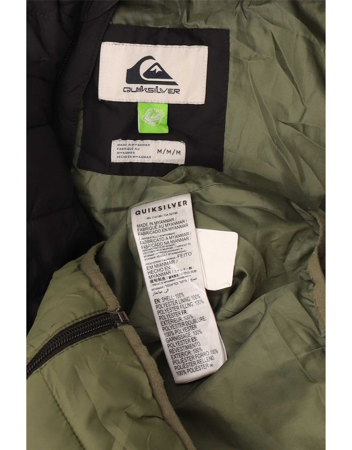 Quiksilver Herre hættepolstret jakke UK 38 Medium Green Colourblock
