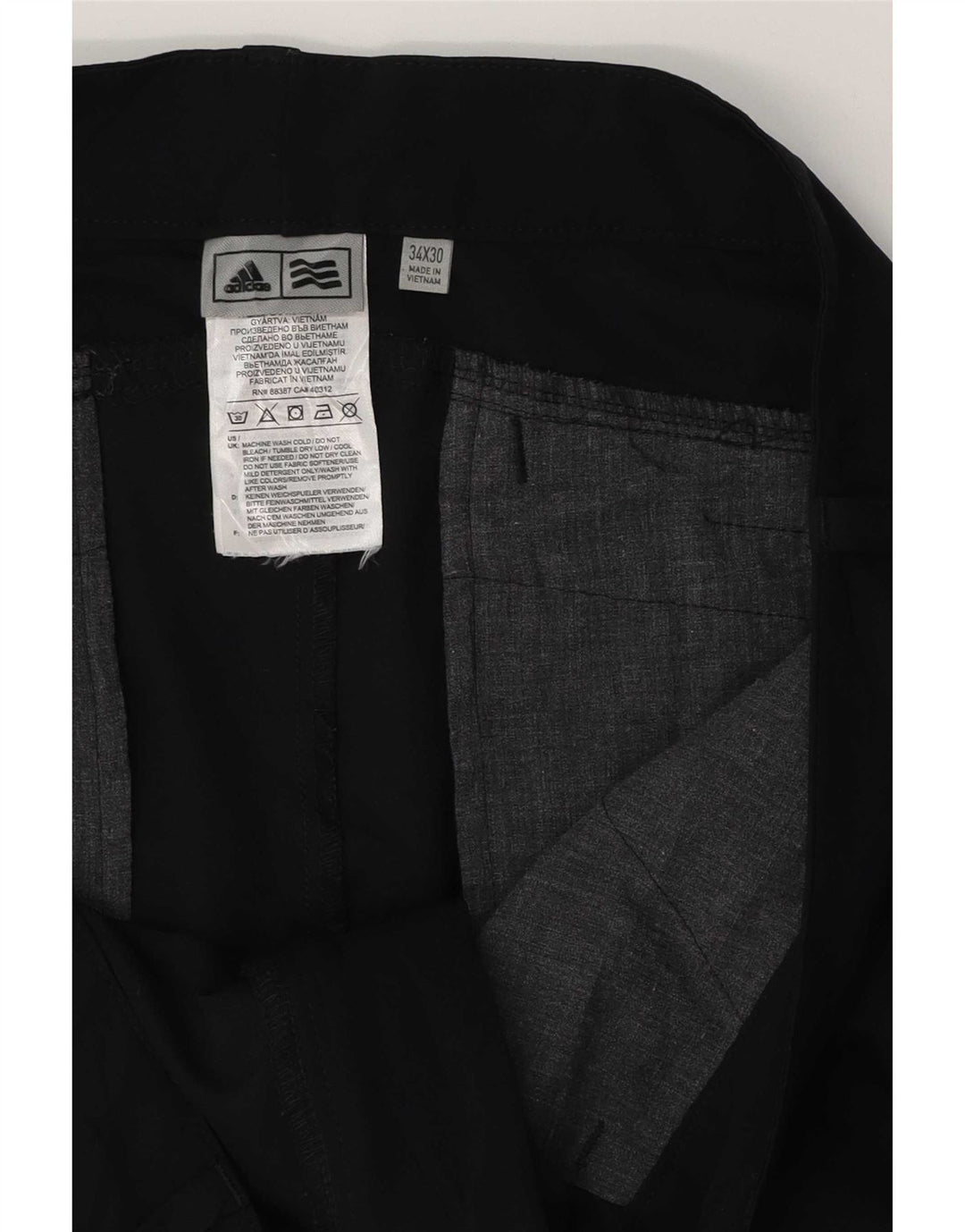 Adidas Herre Slim Chino Bukser W34 L30 Sort Polyester