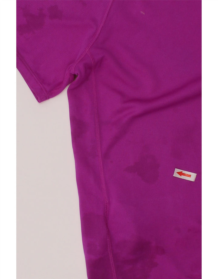 Asics Boys T-Shirt Top 10-11 år Lille lilla stribet polyester