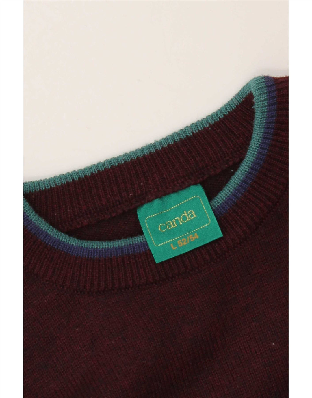 Canda sweater med rund hals til mænd IT 52/54 Large Burgundy Argyle/Diamond