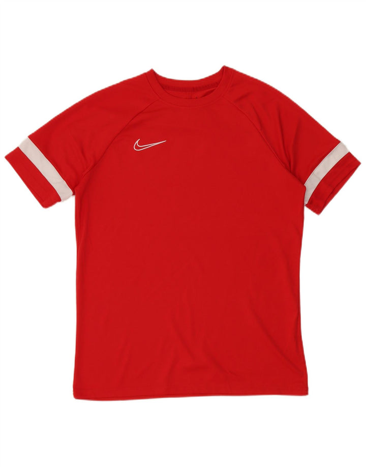 Nike Herre Dri Fit T-Shirt Top Stor Rød Colourblock Polyester