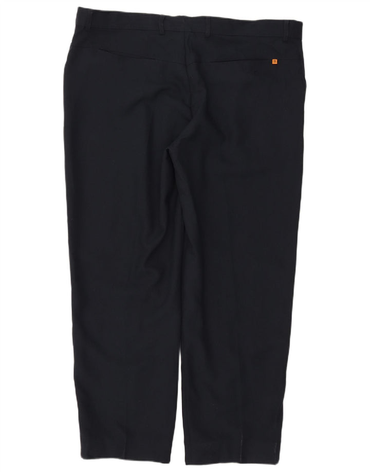 Farah Straight Casual Bukser til mænd W42 L31 Marineblå polyester