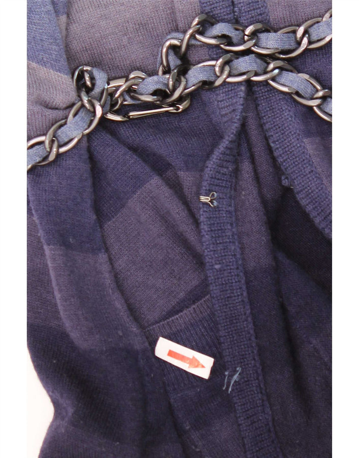 Roberta Scarpa Dame Cardigan Sweater IT 46 Stor Marineblå Stribet
