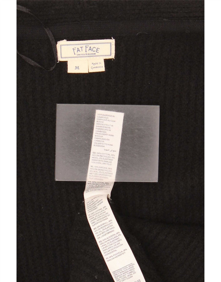 Fat Face Womens Longline ærmeløs cardigan sweater UK 14 Medium Black