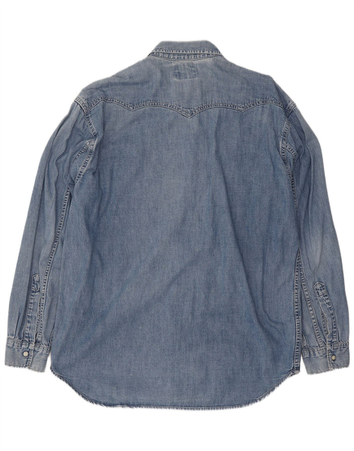 Levi's Denimskjorte til mænd, stor blå bomuld