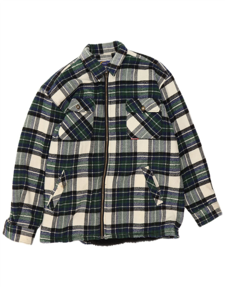 Vintage flannelskjorte til mænd, stor grøn ternet