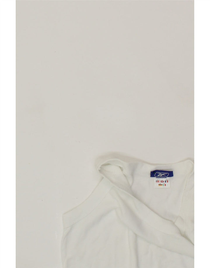 REEBOK Womens Vest Top UK 14 Large White Cotton Vintage Reebok and Second-Hand Reebok from Messina Hembry 