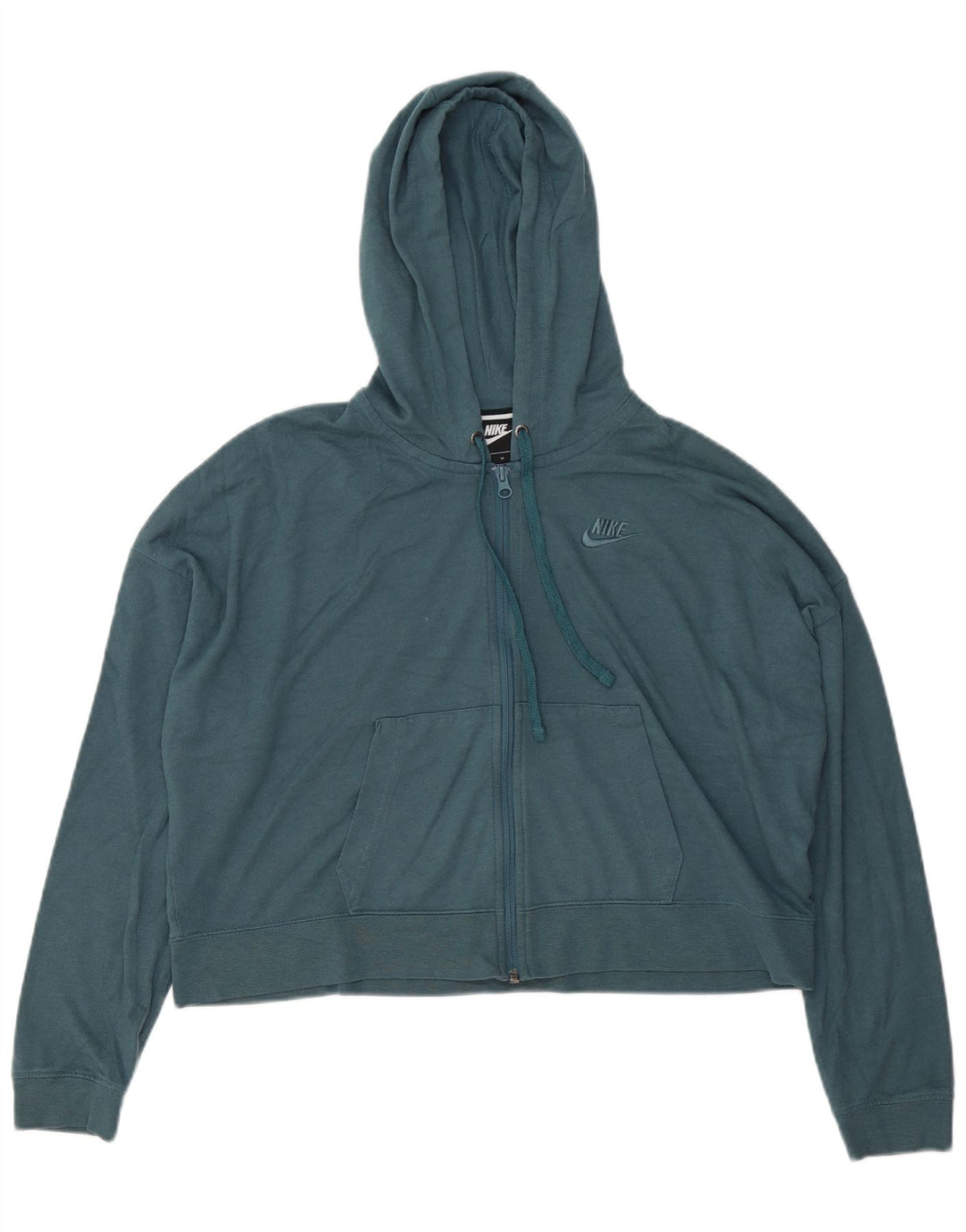 Nike Womens Crop Oversized hættetrøje med lynlås UK 14 Medium Blue Polyester