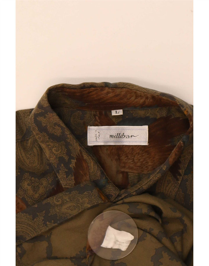 Millibar Herreskjorte Stor Beige Paisley Bomuld