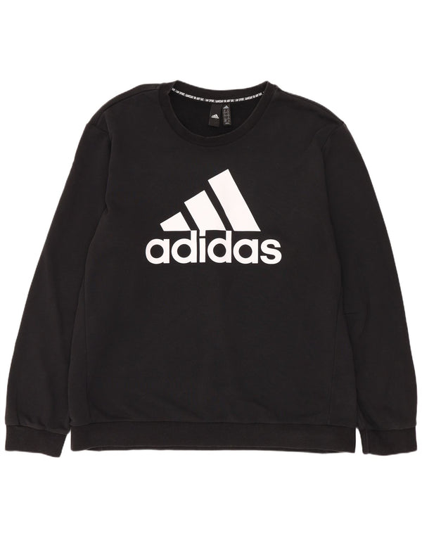 Adidas Herre Graphic Regular Fit Sweatshirt Jumper XL Sort Bomuld